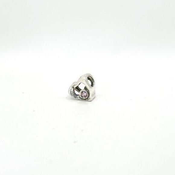 Chamilia Heart Pink Cubic Zirconia Silver Bead Charm - Picture 1 of 2
